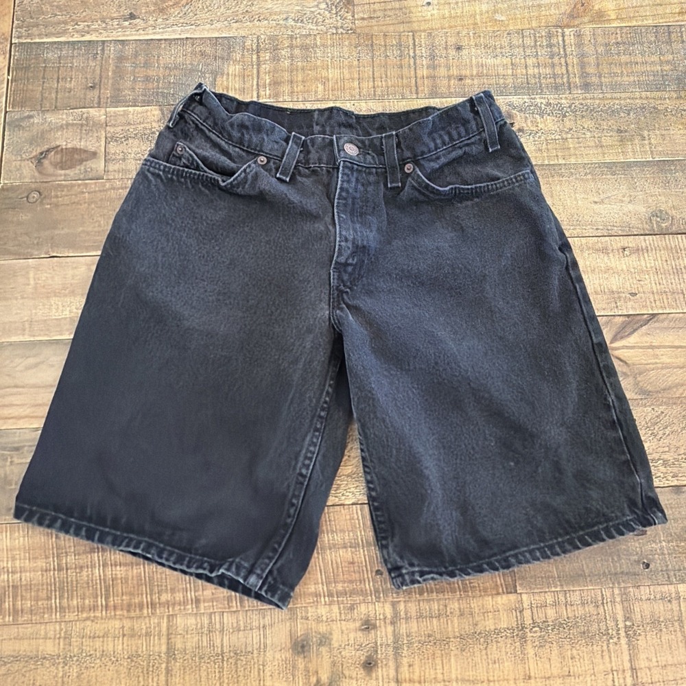 VTG Levis Jean Shorts Mens 31 (act 29) Black 560 Loose Husky Fit Skate 90s USA